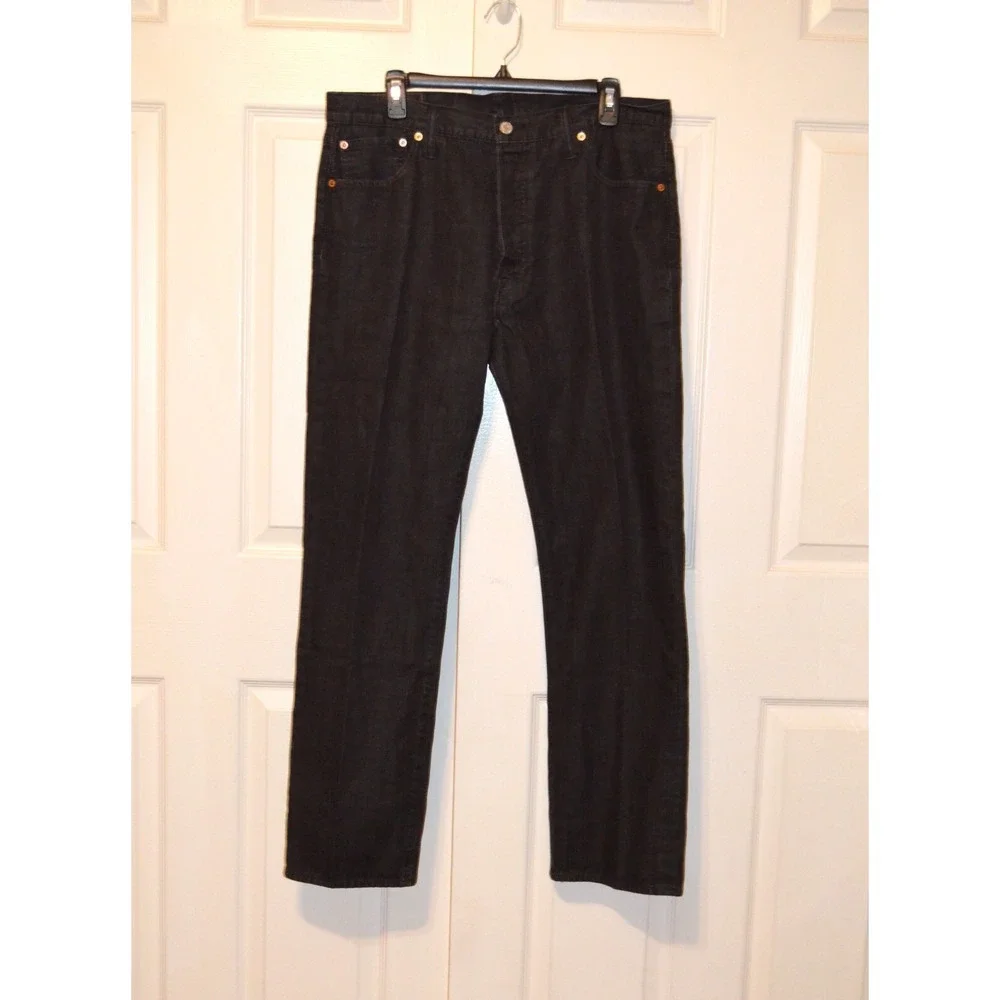 Levi Strauss Levi's 501‎ Button Fly Men's Black Denim Jeans 36 x 32 Inseam 31